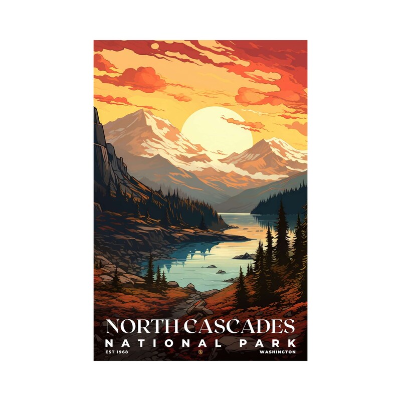North Cascades National Park Poster, Travel Art, Office Poster, Home Decor | S7
